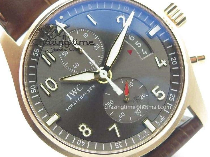 MIROTIME 0208 Pilot Chrono RG 3878 ZF Best Edition Grey Dial On Brown Leather Strap A UrbanChic 7330